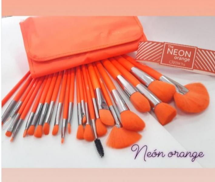 BROCHAS NEON ORANGE BEAUTY CREATIONS B24NO 24PIEZAS
