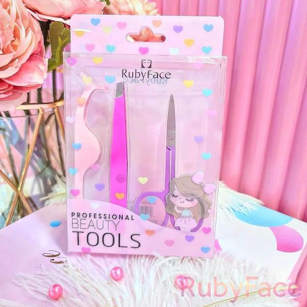 SET DE PINZA TIJERA Y APLICADOR RUBY FACE