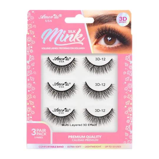 3 PAIR PACK 3D FAUX MINK LASH - 12