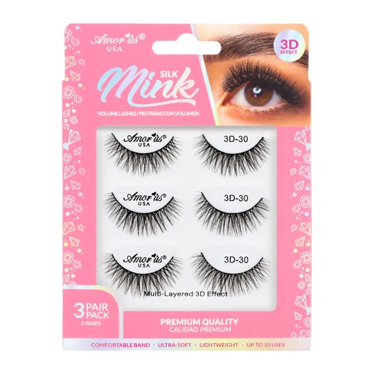 3 PAIR PACK 3D FAUX MINK LASH - 30