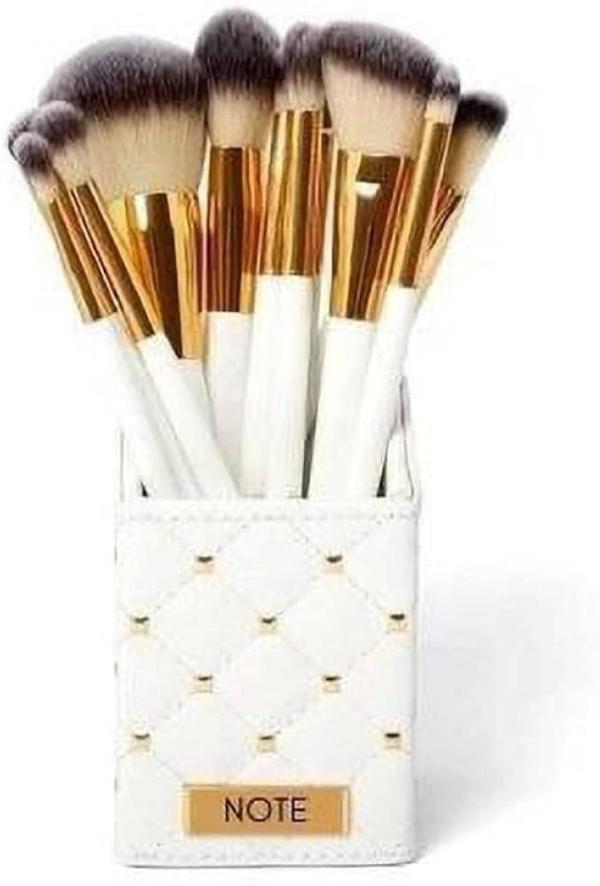 SET DE BROCHAS PARA MAQUILLAJE ROSADO/BLANCO