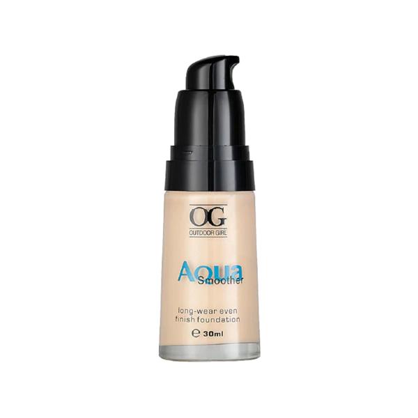 BASE LIQUIDA AQUA SMOOTHER ACABADO NATURAL Y LARGA DURACI&Oacute;N TONO 1 OG COSMETICS