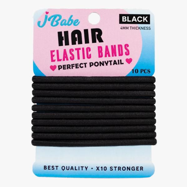 GOMAS DE PELO - NEGRO 10 PIEZAS