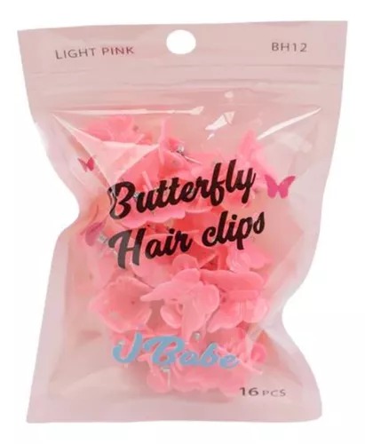 PINZAS PARA EL PELO MARIPOSA - ROSA CLARO