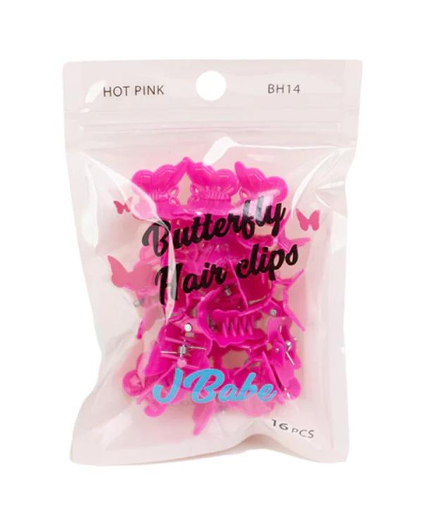 PINZAS PARA EL PELO MARIPOSA - ROSA FUERTE