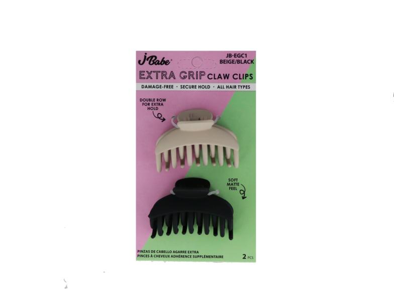 PINZAS PARA EL PELO EXTRA GRIP - BEIGE-NEGRO