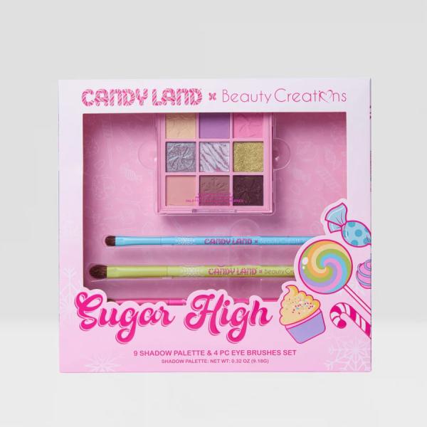 SET DE SOMBRA DE OJOS Y BROCHAS CANDYLAND SUGAR HIGH BEAUTY CREATIONS