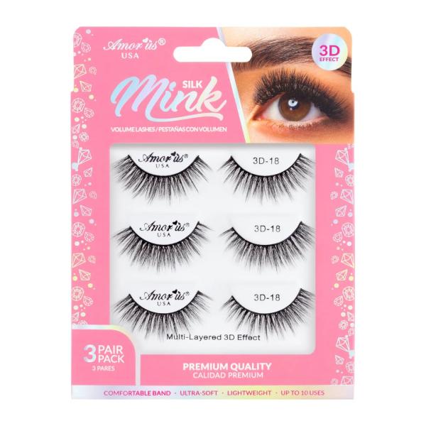 3 PAIR PACK 3D FAUX MINK LASH - 18