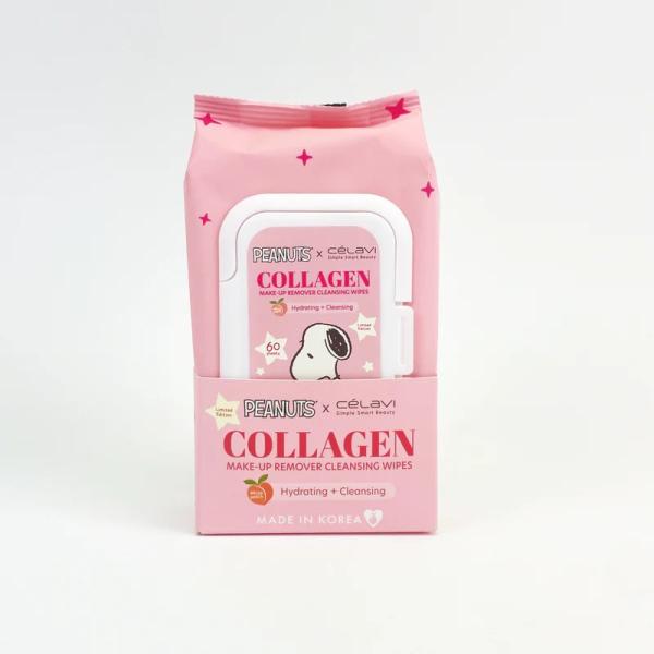 TOALLAS DESMAQUILLANTES COLAGENO PEANUTS CELAVI
